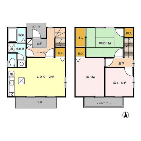 レジデンスふれあい(3LDK/1階)の間取り写真