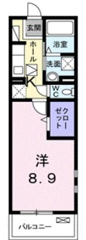 ブエナビスタ(1K/1階)の間取り写真