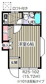 ローズアパートR25番館(1K/1階)の間取り写真