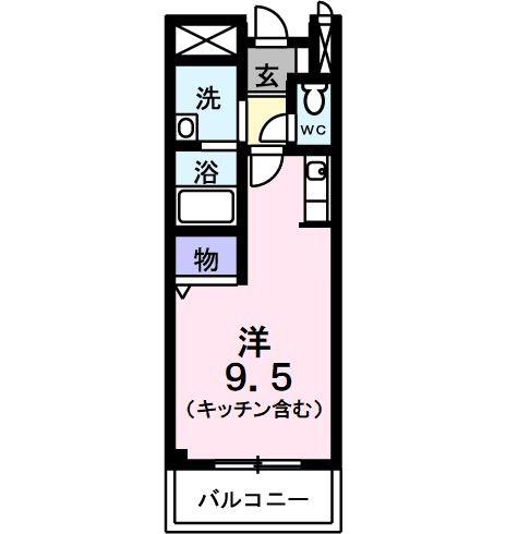 アドミラーブル(ワンルーム/3階)の間取り写真