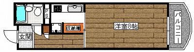 クレール布引(ワンルーム/2階)の間取り写真
