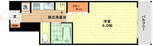 ラナップスクエア同心(1K/10階)の間取り写真