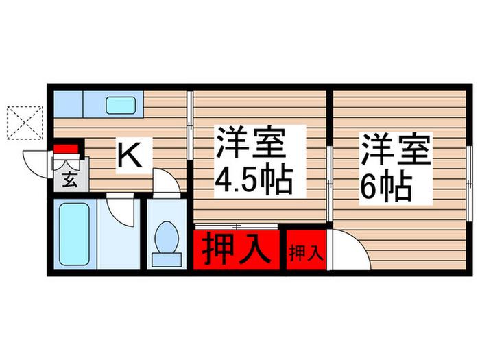 あやめ荘(2K/1階)の間取り写真