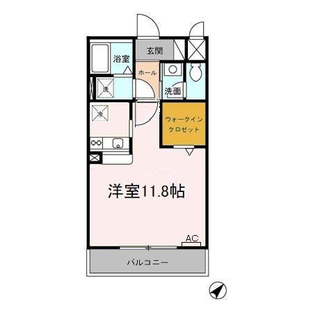 GRANDEUR陶館(ワンルーム/3階)の間取り写真