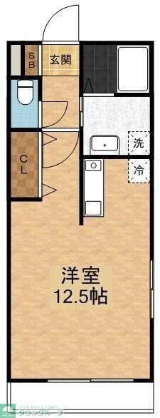 V-ROOM2(1K/2階)の間取り写真