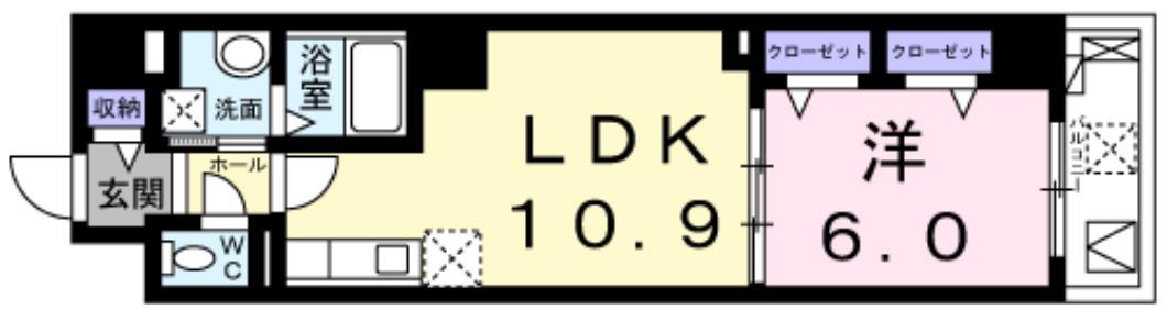 スピカコンフォート(1LDK/5階)の間取り写真