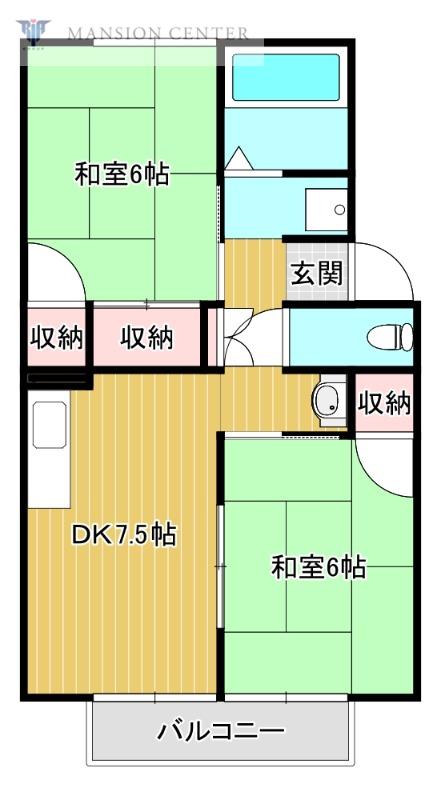 コーポライラックI(2DK/1階)の間取り写真