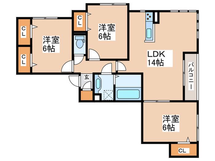CASA FLORESTA(3LDK/2階)の間取り写真