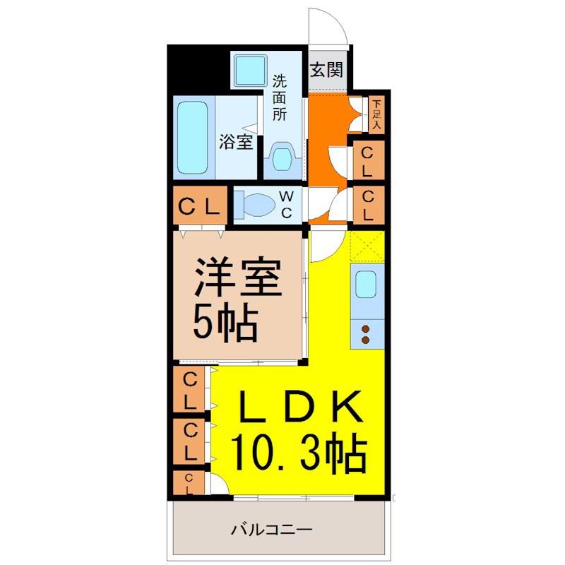 プレステージ新栄(1LDK/11階)の間取り写真
