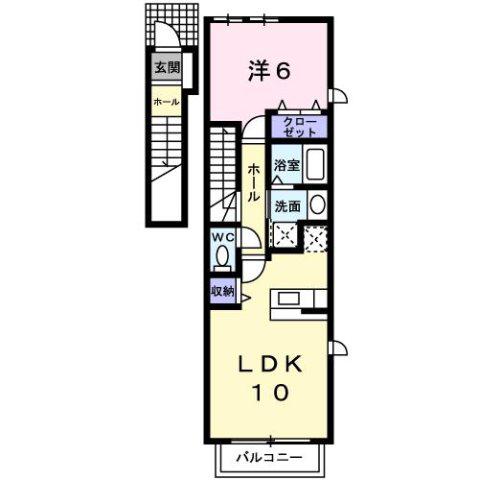 シャンテ ブリーズ(1LDK/2階)の間取り写真