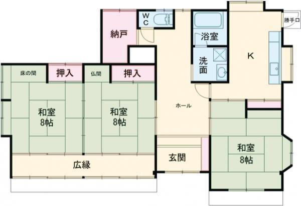 堰の内南住居(3SDK/1階)の間取り写真