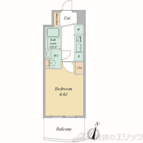セレニテ梅田北グランデ(1K/4階)の間取り写真