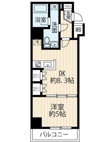 セジョリ大山(1DK/3階)の間取り写真