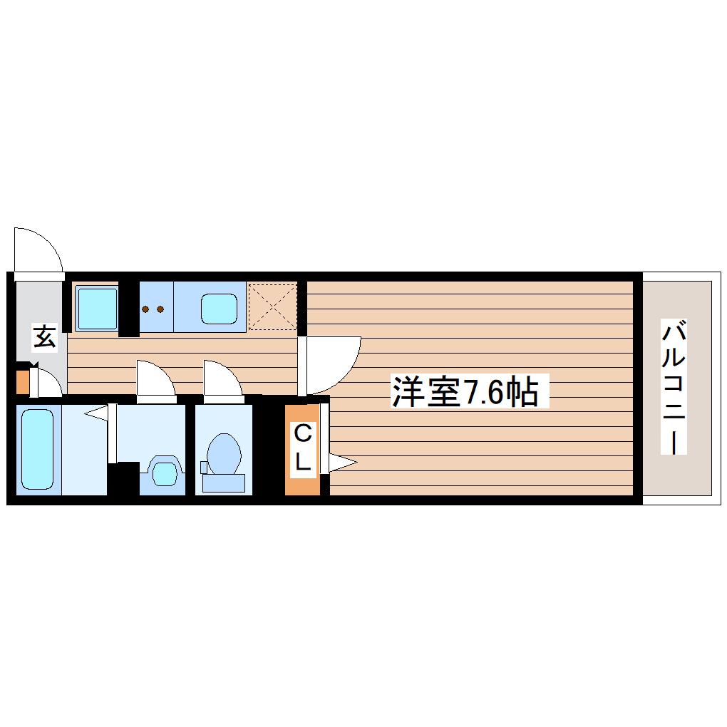 アーバンハイツ定禅寺(1K/4階)の間取り写真