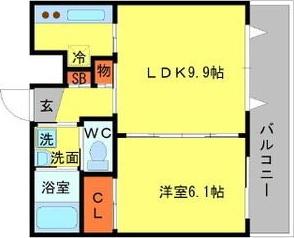 ALPORTO(1LDK/3階)の間取り写真