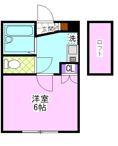 R FIELDS YAWATA(1K/2階)の間取り写真