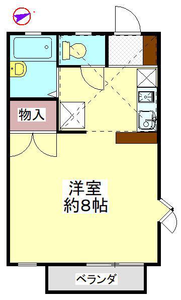 モンパレスII(1K/2階)の間取り写真