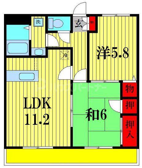 メゾンエスポワール(2LDK/1階)の間取り写真