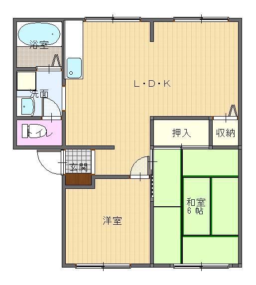 ハイツルミネ(2LDK/1階)の間取り写真