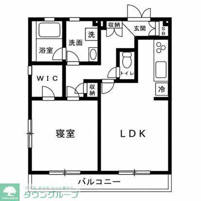 ドゥミルレジデンス(1LDK/4階)の間取り写真