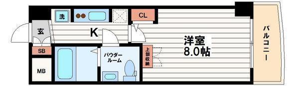 SERENITE堺筋本町SUD(1K/2階)の間取り写真
