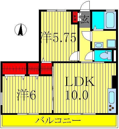 アルタイル(2LDK/3階)の間取り写真