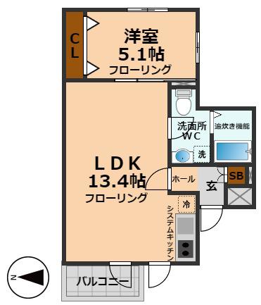 RIQUEZA永福(1LDK/3階)の間取り写真