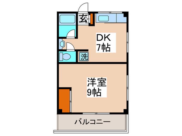 第1シルクハイツ(1DK/3階)の間取り写真
