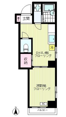 アイヒルズ森下(1DK/5階)の間取り写真