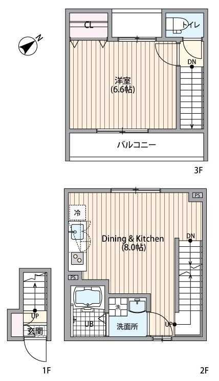 ミハス浦安(1LDK/2階)の間取り写真
