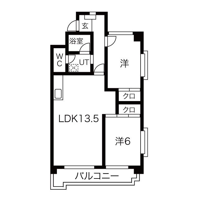 グリーンハイツ(2LDK/3階)の間取り写真