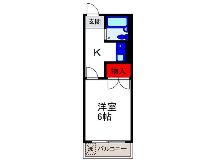 ドゥエルリングハウス刀根山(1K/2階)の間取り写真