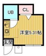 サテライト八田寺(ワンルーム/1階)の間取り写真