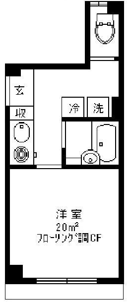 ソレイユ三宿(1K/1階)の間取り写真