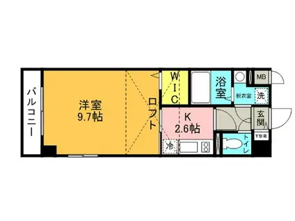 クレアトール(ワンルーム/2階)の間取り写真