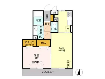 Dクレアーレ(1LDK/3階)の間取り写真