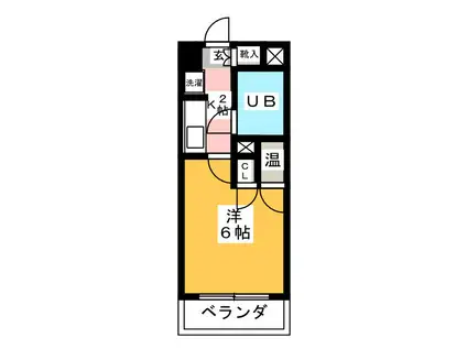 カテリーナ生田(1K/1階)の間取り写真