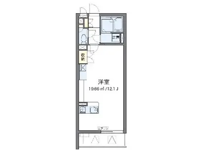 クレールコート新里(ワンルーム/1階)の間取り写真