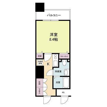 メゾンドヴィレ大阪城公園前(1K/11階)の間取り写真