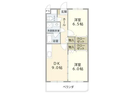 フレグランス(2LDK/1階)の間取り写真