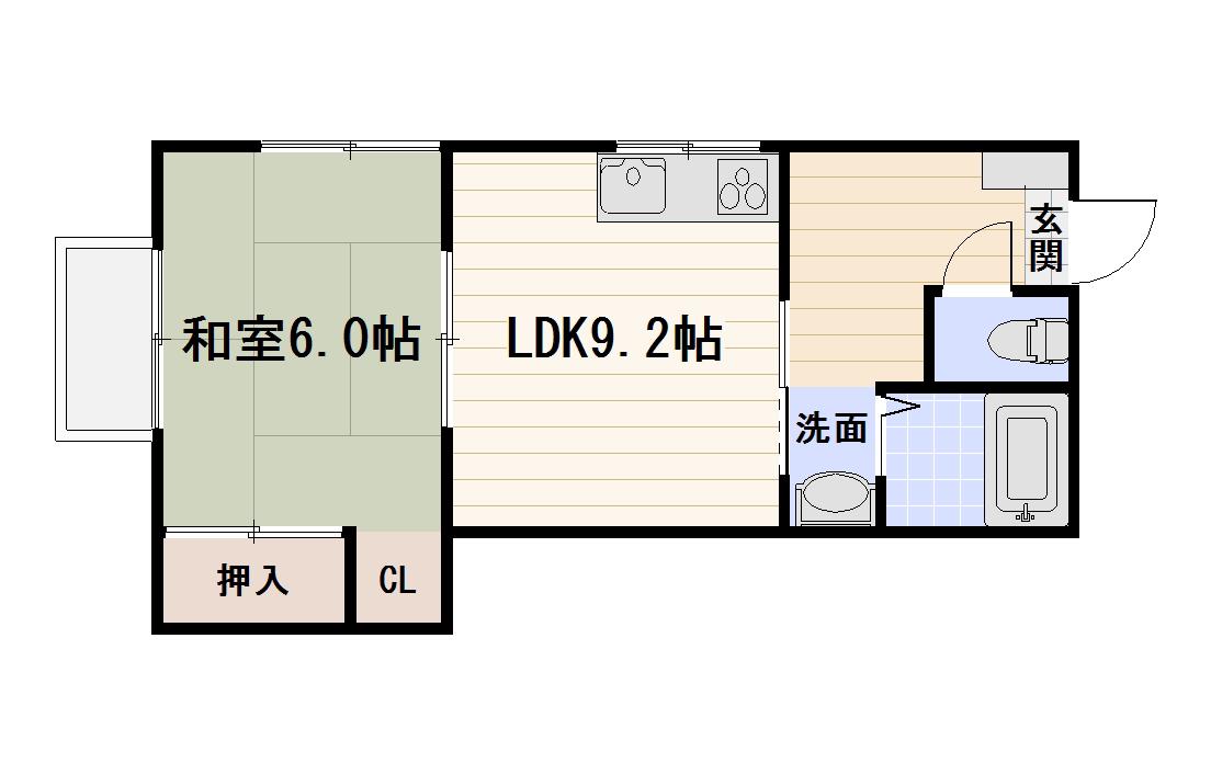 小串コーポ(1DK/1階)の間取り写真