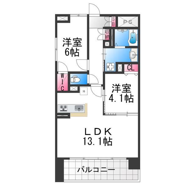 SOPHIA COURT宿院(1SLDK/10階)の間取り写真