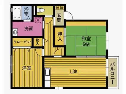 セジュール新貝(2DK/2階)の間取り写真