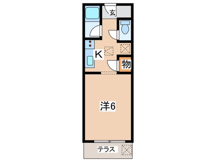 翆ハイツ(1K/2階)の間取り写真