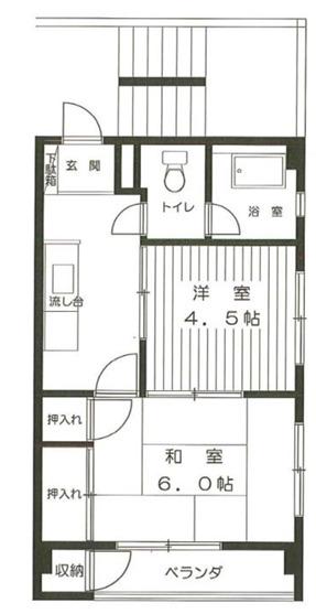 白菊マンション(2DK/3階)の間取り写真
