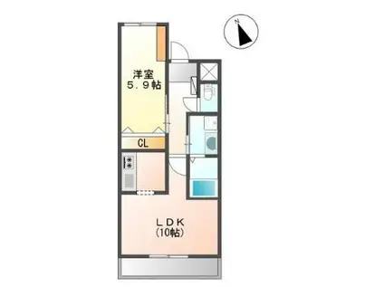 ブルーリッジ(1LDK/1階)の間取り写真