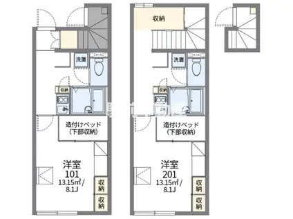 レオパレスラディエスト(1K/1階)の間取り写真