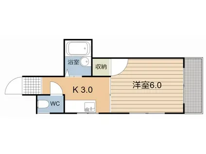 スカイコーポ住吉(1K/4階)の間取り写真