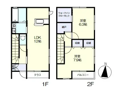 メゾン・ド・エグレットA(2SLDK/1階)の間取り写真