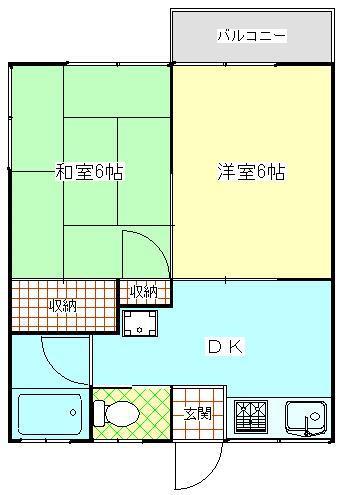 いさみハイツ(2DK/2階)の間取り写真